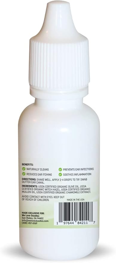 We Love Doodles Dog Ear Serum | Eco-Friendly Ingredients | Made in The USA | Ear Drops for Dogs | Pet Wash Solution Ear Cleanser | Gets Rid of Itching, Deordoring & Yeast