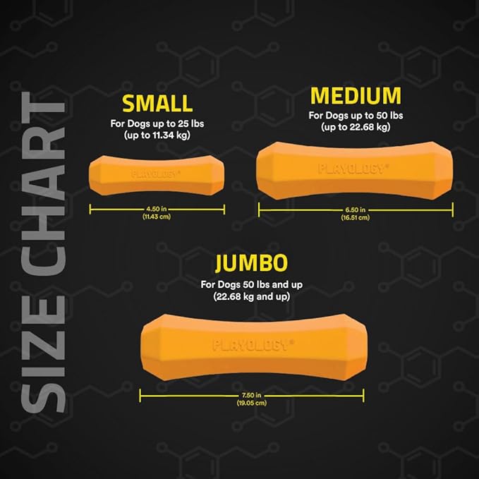 Playology Dog Toys | Durable Squeaky Chew Stick for Dogs | Medium Pumpkin Spice Scented Toy - Easy to Clean and Made from Non Toxic Materials