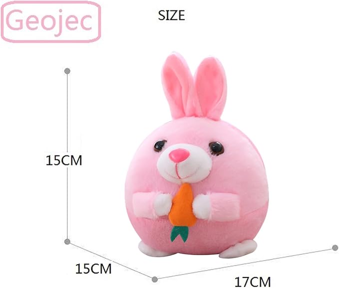 Interactive Dog Toys, 2026 New Active Moving Pet Plush Toy, Rechargeable Squeaky Dog Ball Toy with Talking Sound, Washable Cartoon Bunny Plush Toy for Dogs Puppies (Pink Bunny)