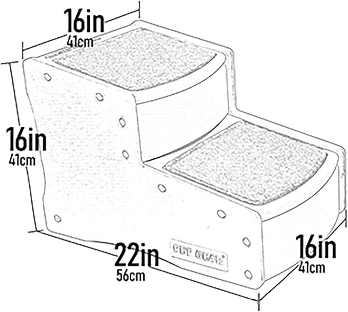Pet Gear Easy Step II Pet Stairs, 2 Step for Cats/Dogs up to 150 Pounds, Portable, Removable Washable Carpet Tread, No Tools Required, Willow