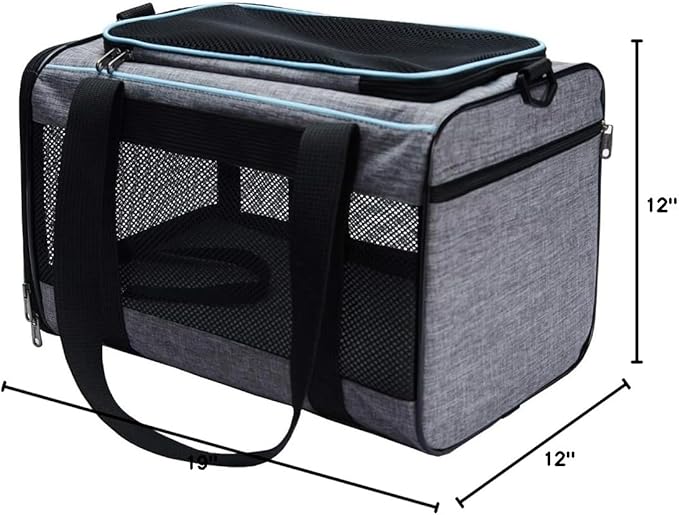 Vceoa 19x12x12 Inches Cat, Dog Carrier for Pets Up to 22 Lbs, Soft-Sided Cat Bag Animal Carriers Travel Puppy Carry As a Toy of Fabric Pet Home