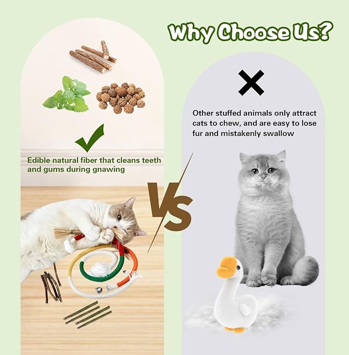 Catnip Chew Toys for Cats, 12 Pack Cat Toys with Silvervine Sticks, Natural Silvervine Stick Cage Balls & Bell Balls for Indoor Cats