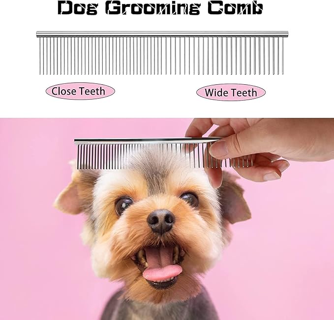 3 in 1 Dog Grooming Scissors Kit with Safety Round Tips - Professional Pet Grooming Shears, 4CR Stainless Steel, Blue