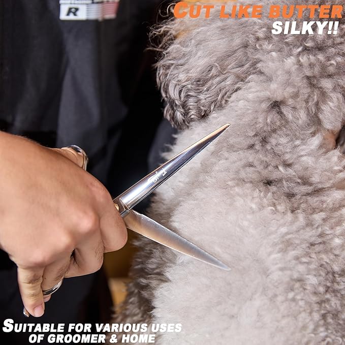 High-end Professional Dog Grooming Scissors Pet Grooming Shears 7.5 Inches Extremely Very Sharp Made Of Stainless Steel Alloy By Hand For Dog Cat Groomer