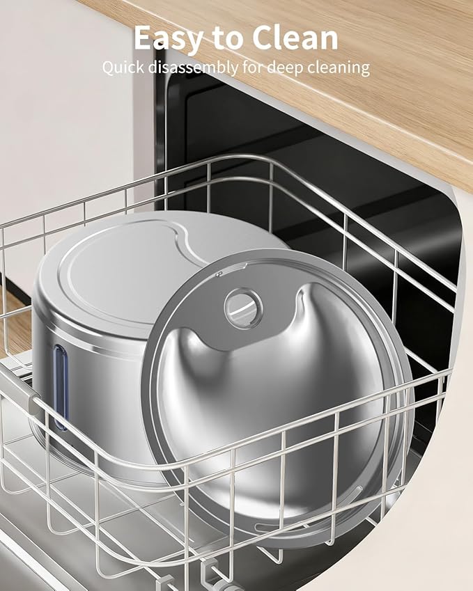 NPET Stainless Steel Cat Water Fountain, 1Gallon/135oz Automatic Pet Drinking Fountain Dog Water Dispenser Bowl with Water Level Window for Cats Indoor - WF210Plus