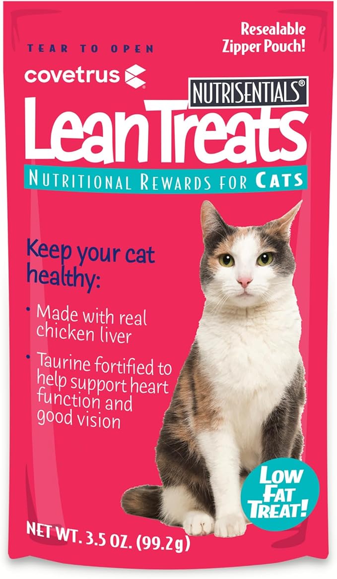 Covetrus Nutrisential Lean Treats for Cats - Soft Cat Treat for Small, Medium, Large Cats - Nutritional Low Fat Bite Size - Chicken Flavor - 10 Pack - 3.5oz
