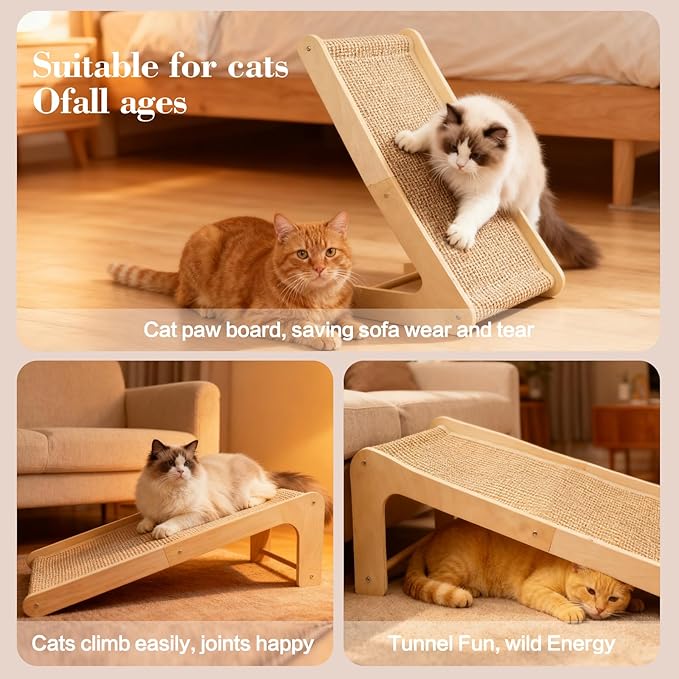 2-in-1 Cat Scratching Post with Replaceable Sisal Pads – Durable Scratcher Toy for Indoor Cats