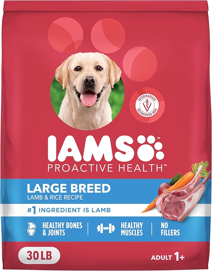 IAMS Proactive Health Large Breed Adult Dry Dog Food Lamb & Rice Recipe, 30 lb. Bag
