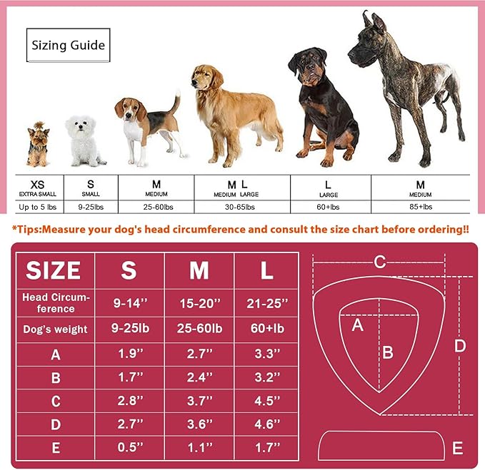 ZOHAN Dog Ear Muffs for Noise Protection, Comfort Dog Noise Cancelling Ear Muffs with Fast Snap Lock for Fireworks, Thunder, Vacuums(Pink,S)