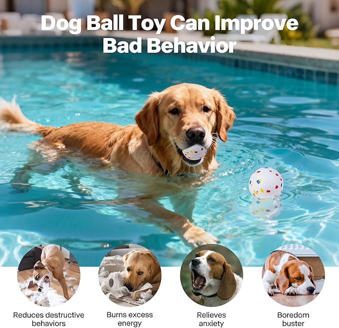 Pet Prime 2.5" ETPU Dog Balls 6-Pack,for Upgraded Max Automatic Ball Launchers,Interactive Training & Fetch Toys,Durable High-Bounce Chew-Resistant Ball for Large Dogs