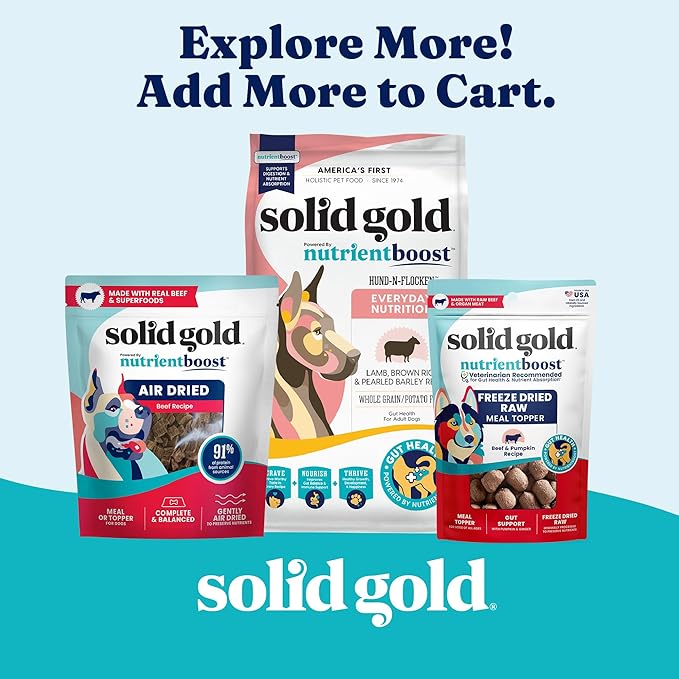 Solid Gold Wet Dog Food Topper & Meal Cups - W/Chicken, Beef & Pumpkin for Sensitive Stomachs, Gut Health & Digestive System Support - for Adult & Senior Small Breed & Large Breed Dogs - 3.5oz/6 Pack