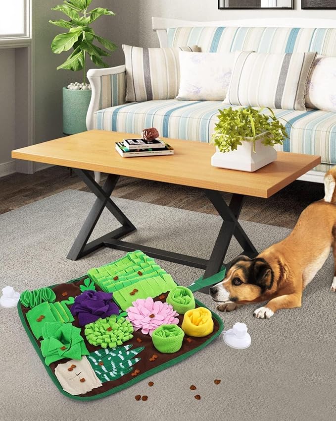 CiyvoLyeen Snuffle Mat for Dogs and Cats Succulent Small Pets Treat Toy Dog Enrichment Toys Dog Puzzle Slow Eating Mat Foraging Mat for Rabbit Pig Stress Relief Puppy Birthday Gift for Pet