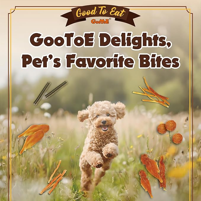 Gootoe Dog Treats, Chicken Jerky for Dogs - Dog Training Treats; High-Protein, Gluten-Free, Hypoallergenic, Grain-Free, Chicken Chips, 1 lb