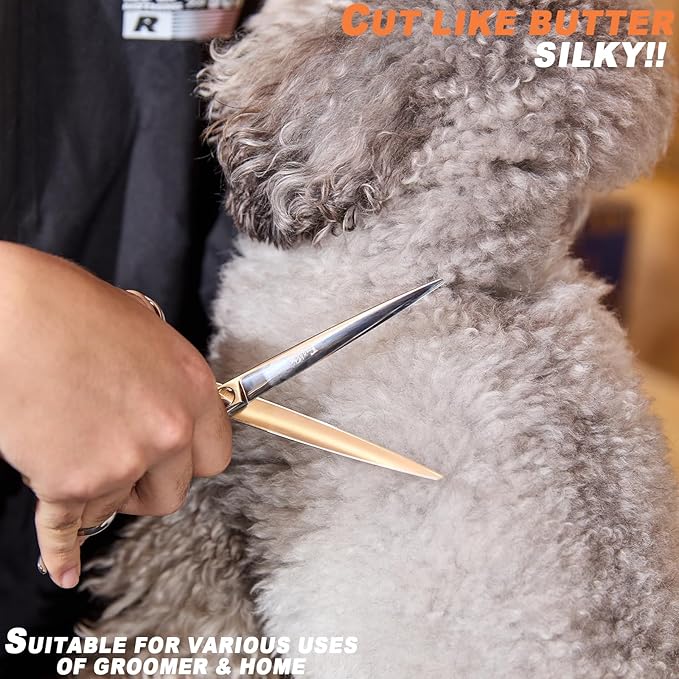 High-end Professional Dog Grooming Scissors Pet Grooming Shears 7 Inches Extremely Very Sharp Made Of Stainless Steel Alloy By Hand For Dog Cat Groomer