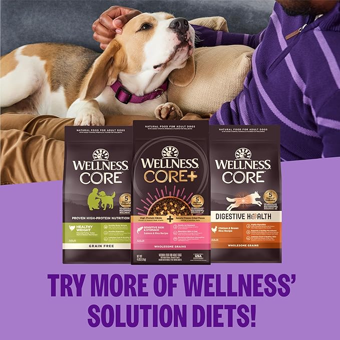 Wellness CORE Dry Dog Food, Small Breed, Grain-Free, High Protein, Natural, Healthy Weight Turkey & Chicken Recipe, (4-Pound Bag)