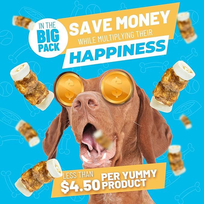 Sitka Farms Beef Cheek ROLL Chicken 5-6 Inch (10 Count) Extra Thick Dog Chew Bones No Rawhide Sourced from Free Range Grass Fed/Healthy Teeth and Gums for Small Medium and Large Dogs