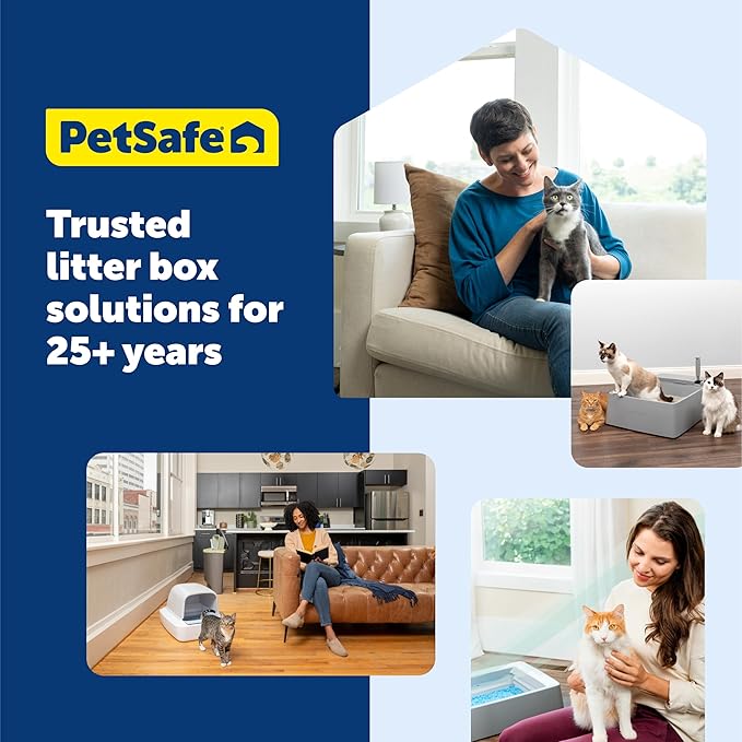 PetSafe ScoopFree Crystal Smart Self-Cleaning Automatic Litter Box - Front Entry - Uncovered Motion-Sensing Cat Box with Integrated Health Counter & App - Includes 1 Disposable Crystal Litter Tray