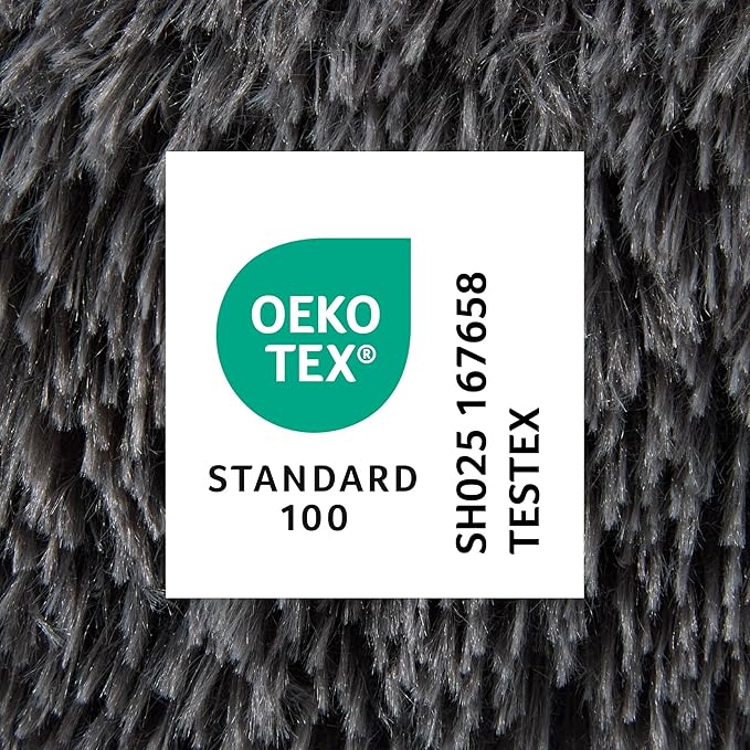 Town & Country Luxe CuddleTown Fuzzy Solid Donut Pet Bed, Soft, Cozy & Calming, Water Repellent, Non-Slip Bottom, 100% Machine Washable, Dark Grey, Medium 28"x28"x7" Round