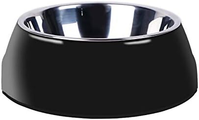 Pet Bowls Stainless Steel Dog Cat Pet Bowl Universal Pet Water and Food Bowls 4 Sizes and 5 Colors Available (S, Black)