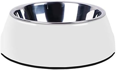 Pet Bowls Stainless Steel Dog Cat Pet Bowl Universal Pet Water and Food Bowls 4 Sizes and 5 Colors Available (L, White)