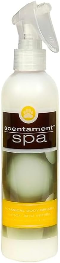 Best Shot Scentament Spa Botanical Body Splash, Detangler Spray, Body Spray for Pets, Cat and Dog Cologne Spray, Lemon Vanilla, 8 Oz.