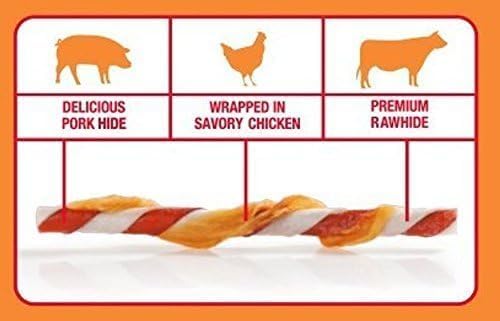 Good 'N' Fun Triple Flavor Twist Rawhide Treats For Dogs, 70 count