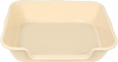 1 Pack Extra Large Dog Litter Box Pan Tray (ABS Material), Low Entry Jumbo Senior Litter Boxes for Multiple Kitten Big Cats, Pet Safe Indoor Dog Potty (Sandbeach, 24" L x 20" W)