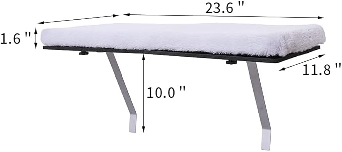 Cat Window Perch, Hammock Seat for Indoor Cats, Pet Cat Bed Shelf for Window Sill (Grey)