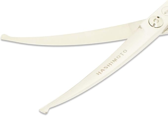 HASHIMOTO Dog Scissors for Grooming, Curved Dog Grooming Scissors with Safety Round Tips, 6.5 inch, Curved Blade, Light Weight, No Stabbing with Blunt Tip.