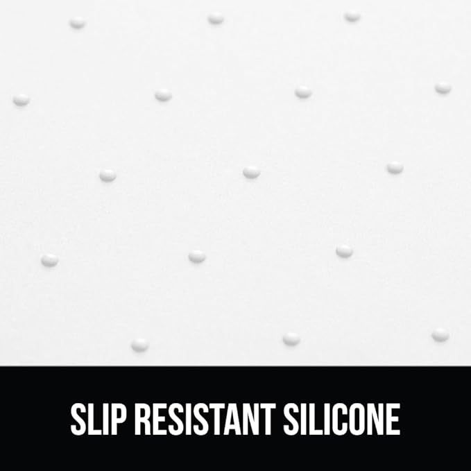 GORILLA GRIP 100% Waterproof Raised Edge BPA Free Silicone Pet Feeding Mat, Dog Cat Food Mats Contain Spills Protects Floors, Placemats for Cats and Dogs Water Bowl, Pets Accessories 16x10, White