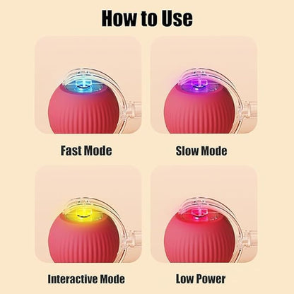 2024 New Electric Dog Ball Toy for Cat,360° Smart Automatic Interactive Rolling Dog Smart Pet Toy Ball,Gift for Kids