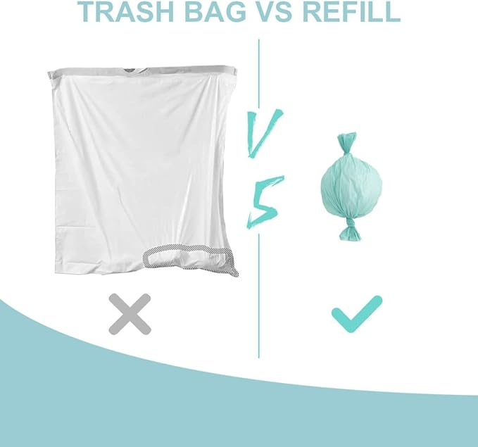 Cat Litter Pail Liner Refills Bags Compatible with Litter Champ Litter Pail, Lightly Scented, Green, 10 Count