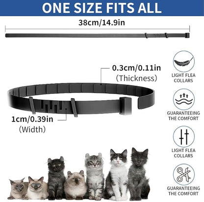 4 Pack Flea Collar for Cats, 32 Months Flea and Tick Prevention for Cat, Waterproof Natural Cat Fleas and Ticks Treatment, Adjustable Fleas and Ticks Collar for Cats Kittens(4 Colors)