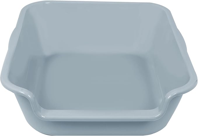 1 Pack Extra Large Dog Litter Box Pan Tray (ABS Material), Low Entry Jumbo Senior Litter Boxes for Multiple Kitten Big Cats, Pet Safe Indoor Dog Potty (Light Gray, 20" L x 15" W)