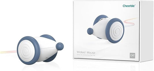 Cheerble Interactive Cat Toys for Indoor Cats, Automatic Cat Toy with LED Lights, Wicked Mouse Toys, Kitten Toys, Pet Toys, Smart Electric Cat Toy, USB Rechargeable, Auto On/Off… (Blue)