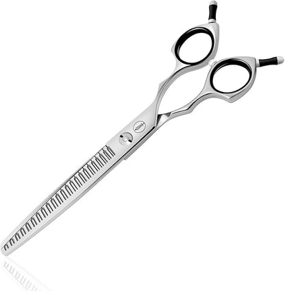 HASHIMOTO Straight Eraser Dog Grooming Scissors, 23 Teeth,7.0 Inch,80% Thinning Rate,Light Weight, Designed for Bulking off Coat Quickly.