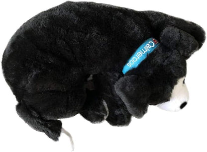 Puppy Heartbeat Toy Sleep Aid with 2 Long-Lasting Heat Packs Last 36 Hours Each Puppy Anxiety Relief Soother Dogs Cuddle Calming Behavioral Aid for Pets (Black and White)