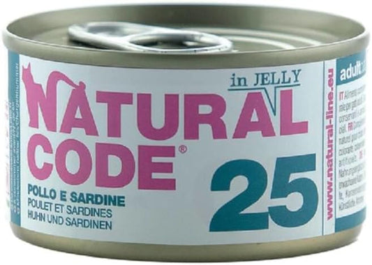 Natural Code Limited Ingredient Wet Cat Food Topper, High Protein, Low Fat, Additive-Free, Non-GMO, No Artificial Colors or Flavors, Chicken & Sardines in Aspic for Adult Cats, 24 Pack of 3oz Cans