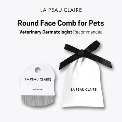 Professional Dog Eye Comb and Cat | Tear Stain Remover for Pets | Round Fine-Tooth Grooming Brush for Gentle Facial Cleansing | Easy Eye Gunk Remover | Includes Bag