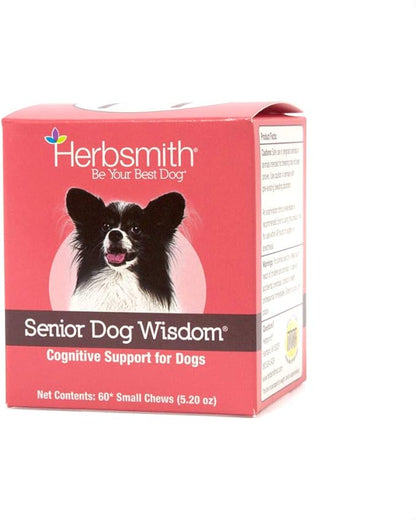 Herbsmith Senior Dog Wisdom – Dog Dementia Supplement – DHA for Senior Dog Brain Health - Senior Supplement for Dogs- 60ct Small Chews