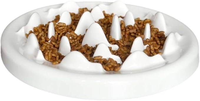 Lorde Slow Feeder Cat Bowls, Ceramic Fun Slow Feed Interactive Bloat Stop Puzzle Cat Bowl Healthy Eating Diet Pet Dog Slow Feeding Bowls…