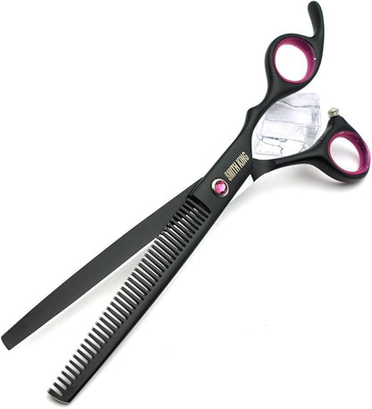 7.0 inches Professional Dog Grooming Scissors Set Straight & thinning & Curved & chunkers 4pcs in 1 Set (with Comb)