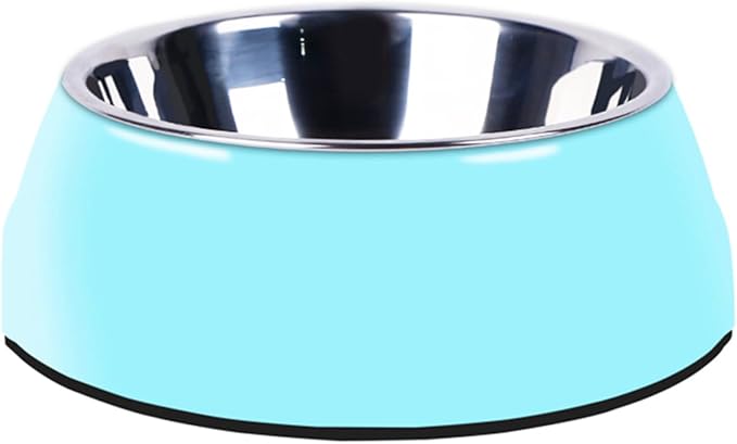 Pet Bowls Stainless Steel Dog Cat Pet Bowl Universal Pet Water and Food Bowls 4 Sizes and 5 Colors Available (S, Blue)