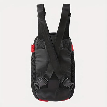 Pet Dog Carrier Backpack, Portable Breathable Mesh Chest Carrier, Polyester Woven Double Shoulder Pet Bag for Outdoor Adventures (SkyBlue, X-Large)