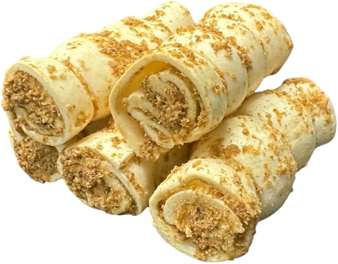 Woofley's 5-6" Bully Dusted Beef Cheek Roll - (20 Count)- Beef Cheek Rolls for Dogs - Long Lasting Natural Dog Chews