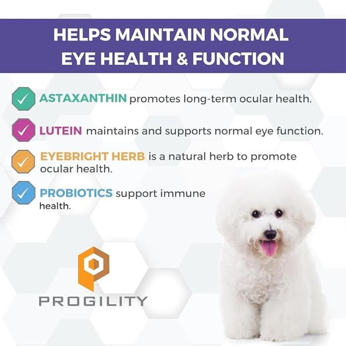 Nootie Progility Tear Stain Supplement for Dogs, Advanced Eye Health Formula, Helps Minimize Tear Stains, 80 Chews, Sold in Over 5,000 Vet Clinics and Pet Stores Worldwide