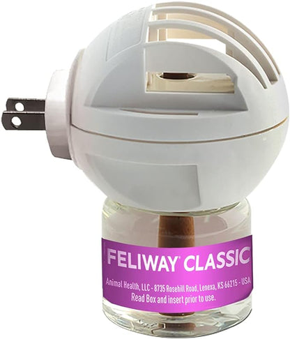 FELIWAY Classic 30 Day Cat Calming Plug In Pheromone Diffuser Starter Kit, 48ml - Helps Reduce Common Signs of Stress in Cats & Kittens, Enhanced Calming