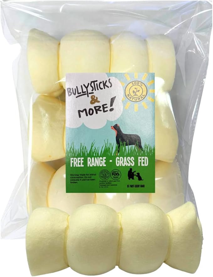 BULLYSTICKS & MORE 6 Inch Beef Cheek Rolls for Dogs (6" Extra Thick - 3 Count) - Beef Cheek Bones for Dogs - Dog Parents Choice - Premium No Hide Rolls