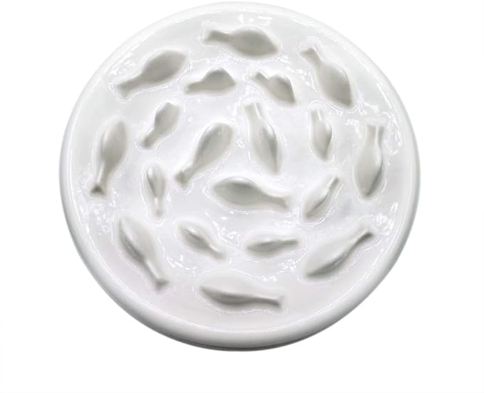 Lorde Slow Feeder Cat Bowls, Ceramic Fun Slow Feed Interactive Bloat Stop Puzzle Cat Bowl Healthy Eating Diet Pet Dog Slow Feeding Bowls…