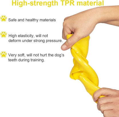 Indestructible Flying Discs, Interactive Dog Toy, Soft Lightweight Fetch Toys for Medium Large Dogs, Floats in Water & Safe on Teeth, 9 inch(Large, Yellow)